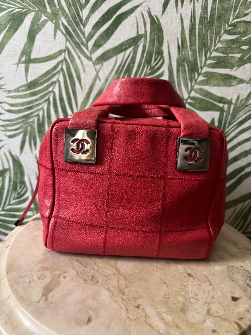 Chanel Pink Caviar Leather Top Handle Bag